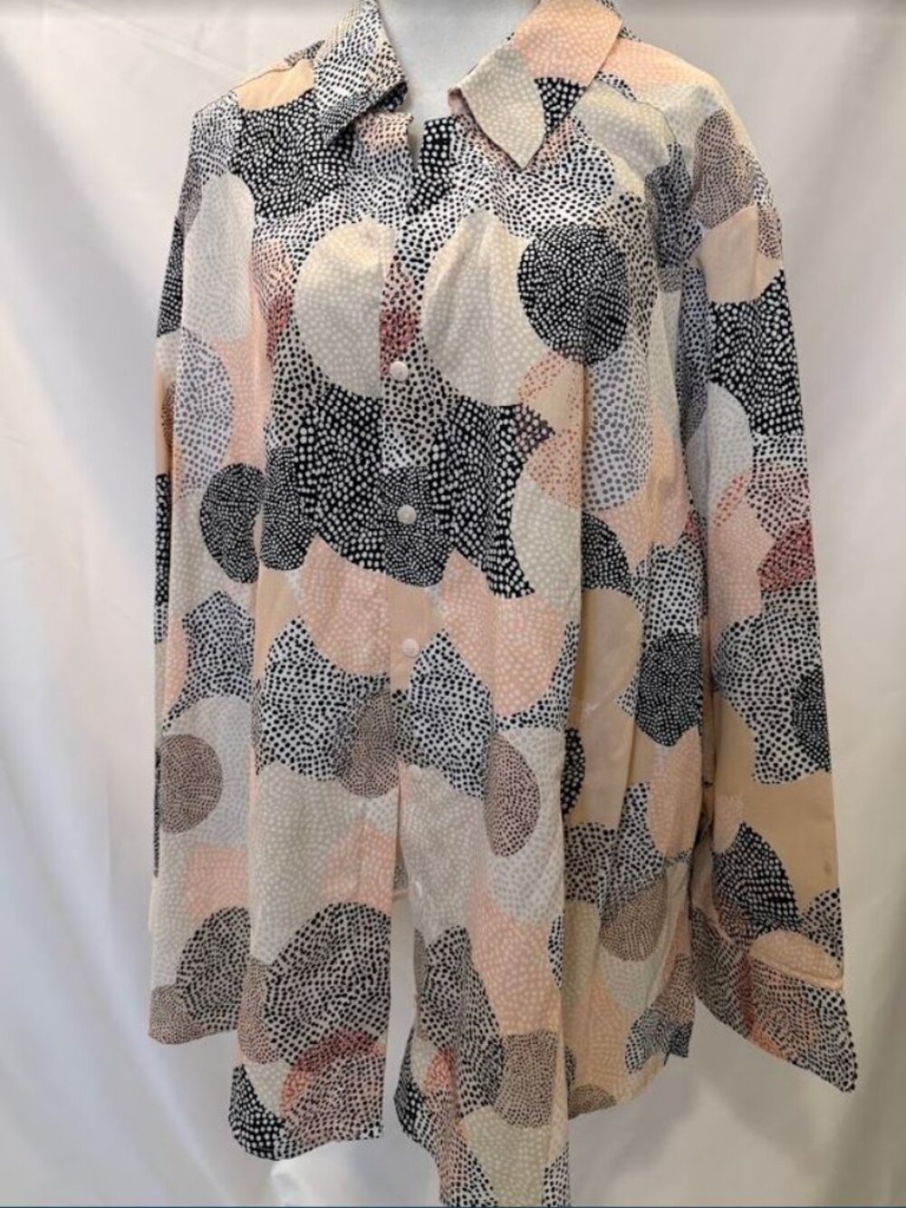 NWOT FOXCROFT Multicolor Wrinkle Free Multicolor Blouse (100% Cotton) - 24W